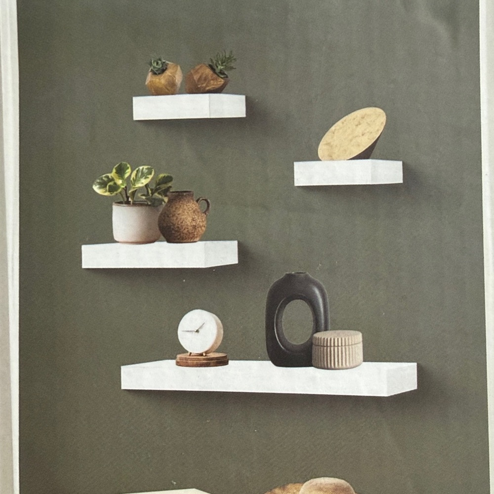 Belle Maison Floating Shelves 4 pc Set in WHITE